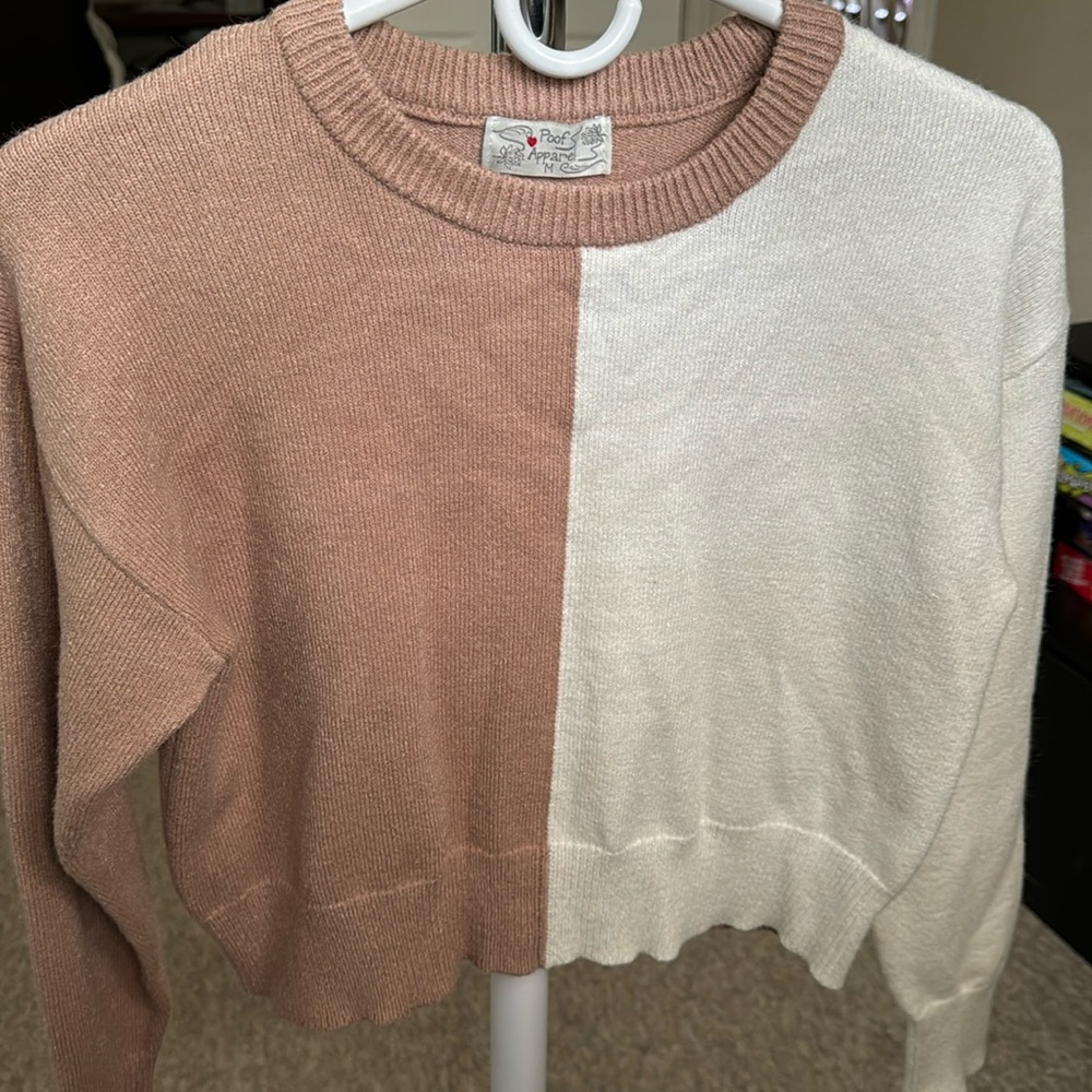 Cream and white comfy sweater